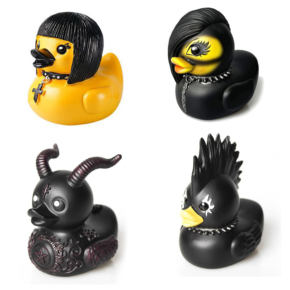 Art Craft Duck - Gothic ซาตานรูปปั้นเป็ด Goth Punk เป็ดประติมากรรม Rock