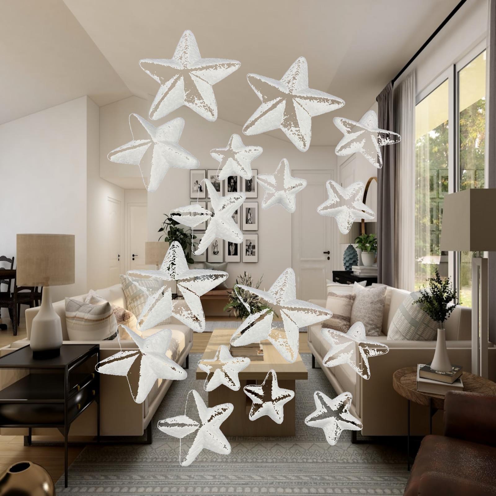 Art And Craft Xmas Tree - ดาวโฟม 16 ชิ้น ของตกแต่งคริสต์มาส โครงการศิลปะ น้ำหนักเบา