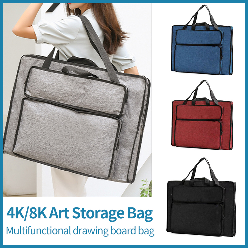 Art Portfolio Bag - 8K/4K กันน้ําไนลอนกระเป๋าวาดภาพวาดกระเป๋าศิลปินนักเรียน Sketching เครื่องมือชุดอุปกรณ์ศิลปะ