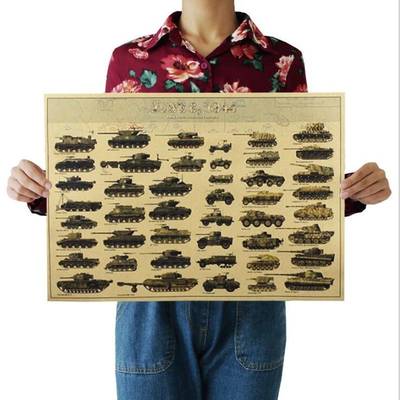 Art Craft Bar - 51X35ซม.Vintage World War II ถังโปสเตอร์ Cafe