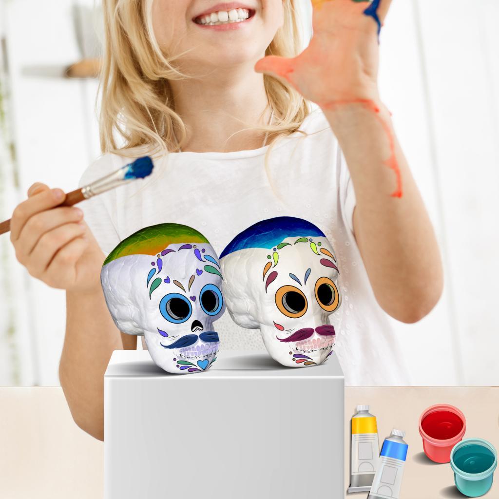Art Craft Kindergarten - โฟมโพลีสไตรีนรูปทรงหัวกะโหลกสำหรับงานประดิษฐ์ DIY และงานฝีมือสำหรับเด็กอนุบาล