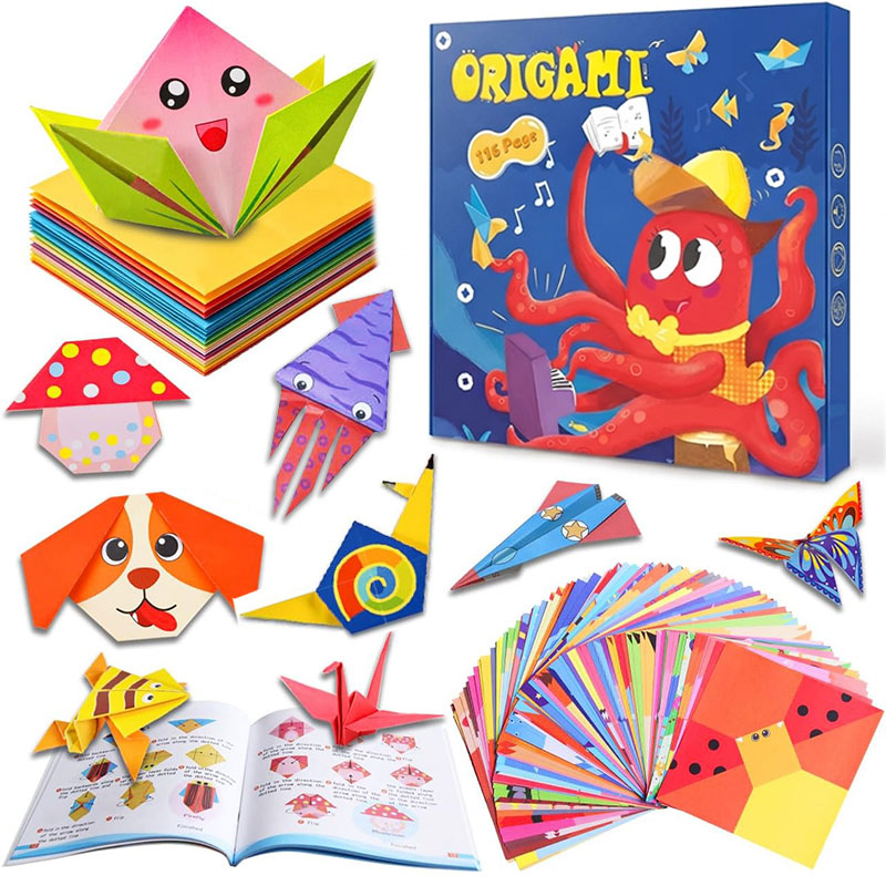 Art Craft Paper - ชุดงานฝีมือกระดาษโอริกามิ หนังสือคู่มือ DIY อุปกรณ์งานศิลปะ ชุดกระดาษพับหลากสี โครงการ