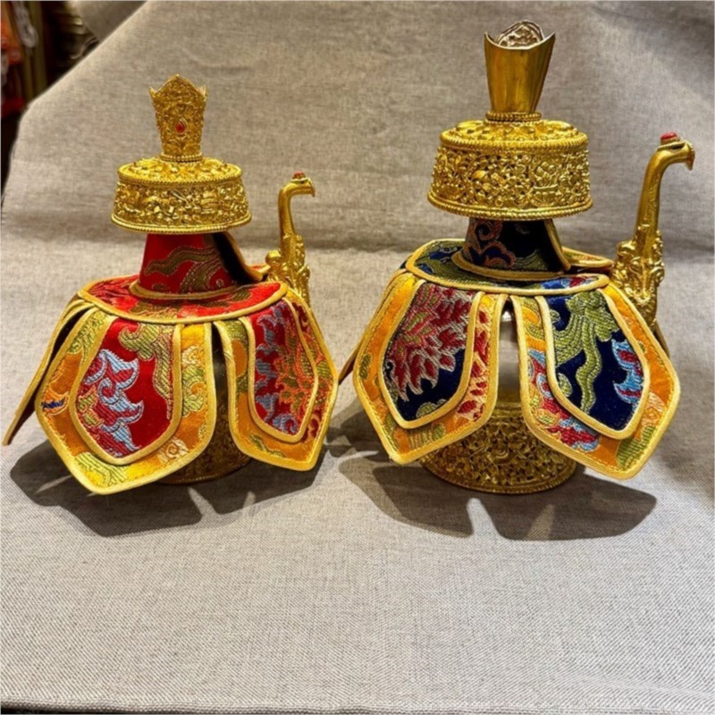 Art Craft And Cloth - ผ้าคลุมแจกันแบบทิเบต งานแฮนด์เมดจากเนปาล ลายบุมบา สำหรับตกแต่งบ้าน งานศิลปะหัตถกรรม
