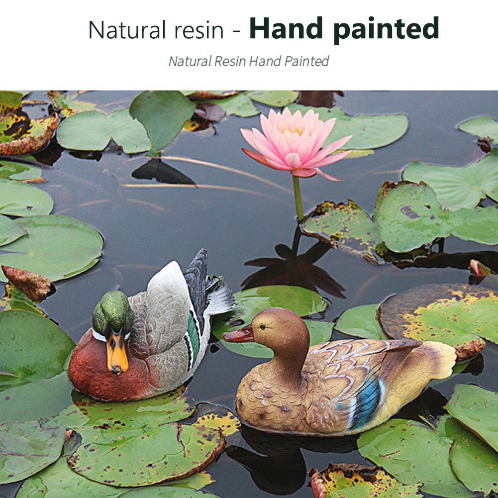 Art Craft Duck - รูปปั้นเป็ดสวนกลางแจ้งขนาดใหญ่รูปปั้นเป็ดแมนดารินทำจากเรซิ่นแมนดารินประดับบ่อน้ำรูปปั้นสัตว์การตกแต่งบ้าน