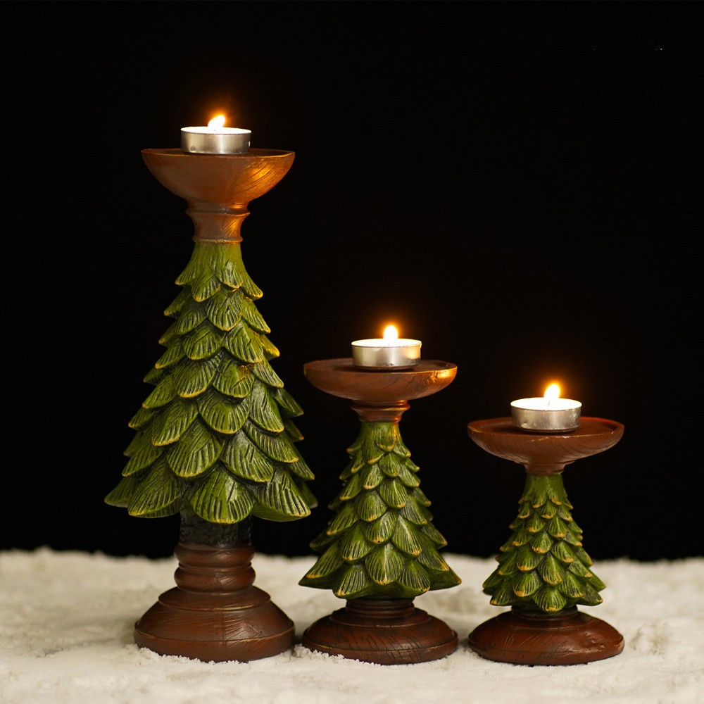 Art And Craft Xmas Tree - ของตกแต่งบ้าน ต้นคริสต์มาส เชิงเทียนตั้งโต๊ะ เทียนคริสต์มาส เรซิ่น ห้องนั่งเล่น