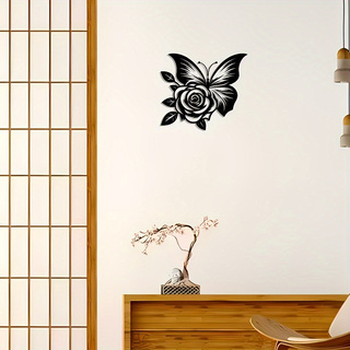 ศิลปะบนผนังโลหะกุหลาบผีเสื้อเห - Art Craft Logo Design บทวิจารณ์และราคา