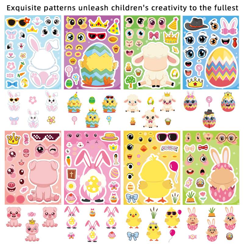 DIY การ์ตูนไข่อีสเตอร์สติกเกอร - Art Craft Rabbit บทวิจารณ์และราคา