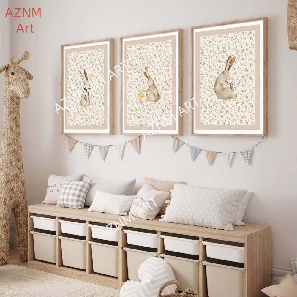 ภาพพิมพ์บนผ้าใบลายกระต่ายและเป - Art Craft Duck บทวิจารณ์และราคา
