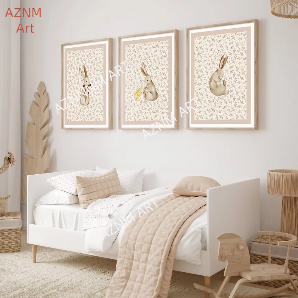 ภาพพิมพ์บนผ้าใบลายกระต่ายและเป - Art Craft Duck บทวิจารณ์และราคา