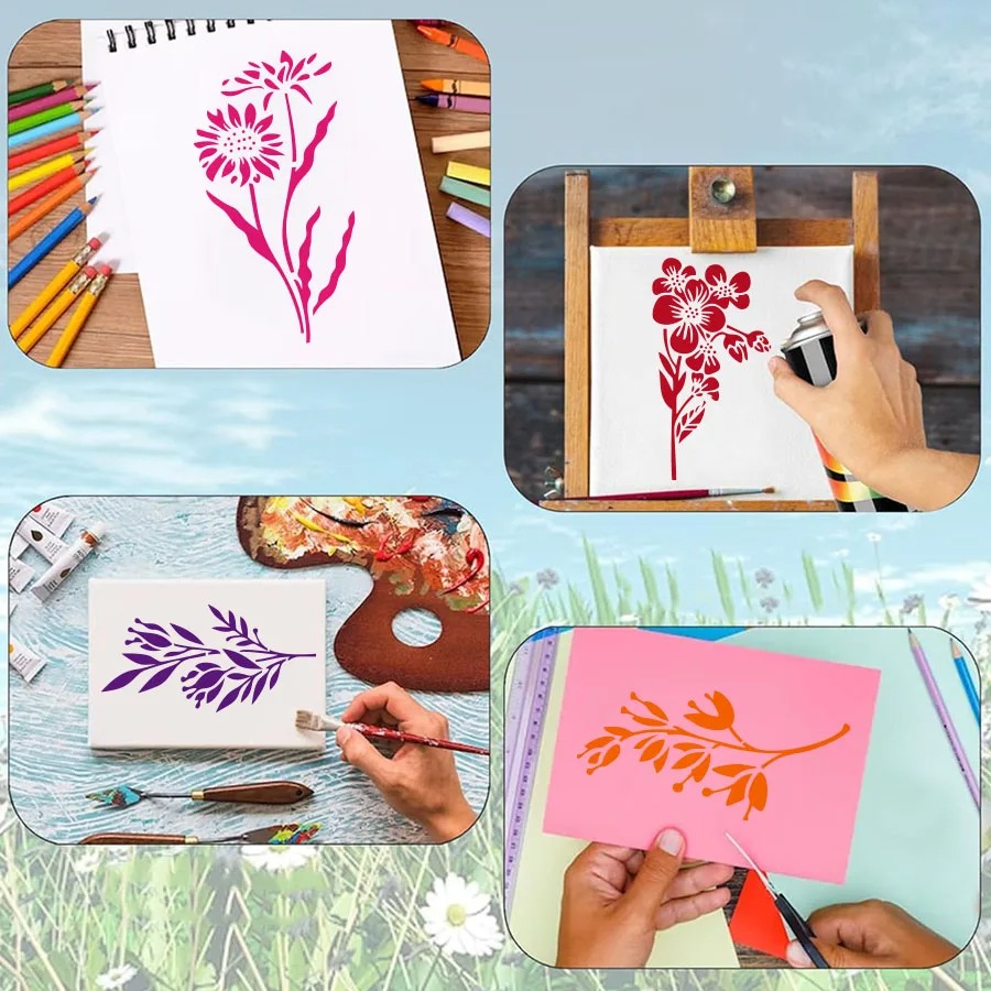 18 ชิ้น ลายฉลุดอกไม้และใบไม้ แ - Art Craft With Leaves บทวิจารณ์และราคา