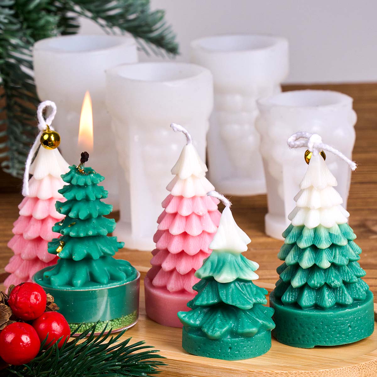 แม่พิมพ์ซิลิโคนต้นคริสต์มาส 3  - Art And Craft Xmas Tree บทวิจารณ์และราคา